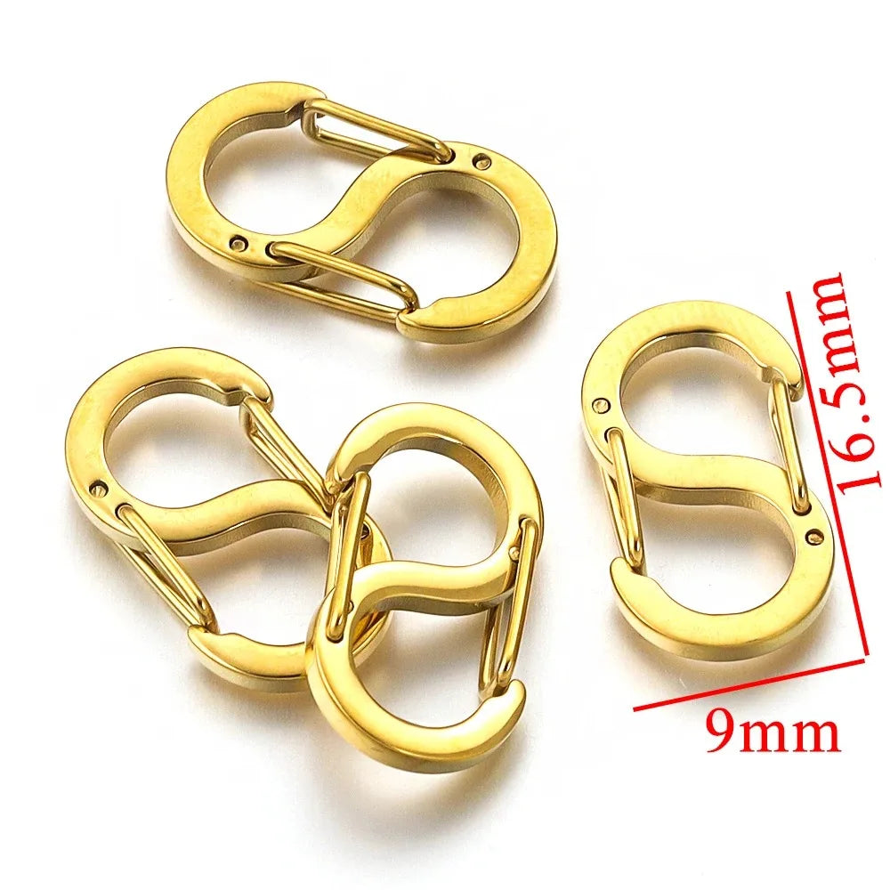 4pcs Stainless Steel Chic Letter S Buckle Gold Plated Lobster Clasps Hooks Connector Necklace for DIY Jewelry Making Accessories