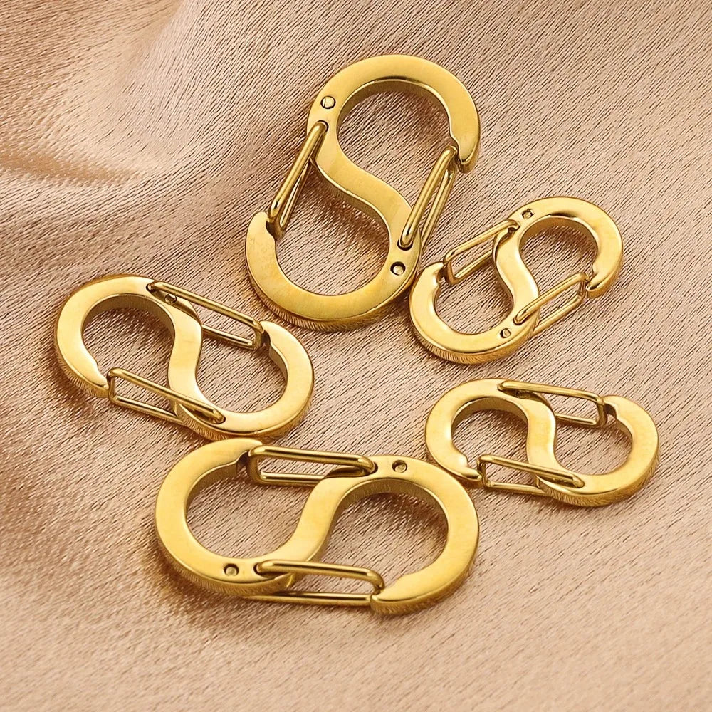 4pcs Stainless Steel Chic Letter S Buckle Gold Plated Lobster Clasps Hooks Connector Necklace for DIY Jewelry Making Accessories
