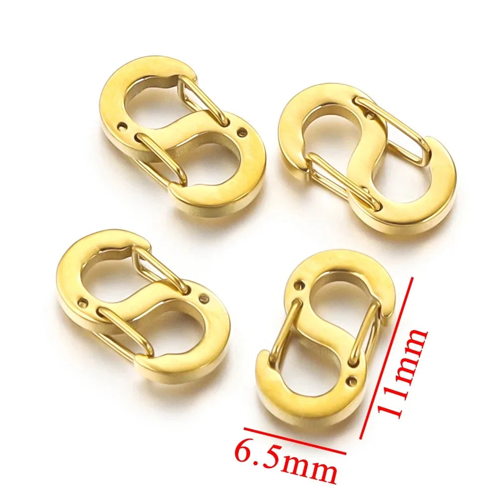 4pcs Stainless Steel Chic Letter S Buckle Gold Plated Lobster Clasps Hooks Connector Necklace for DIY Jewelry Making Accessories