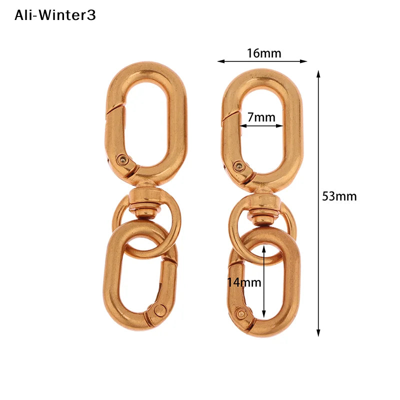2Pcs Swivel Clasp Clip Double Head Metal Lobster Claw Clasps For Keychain Making DIY Crafts Accessories