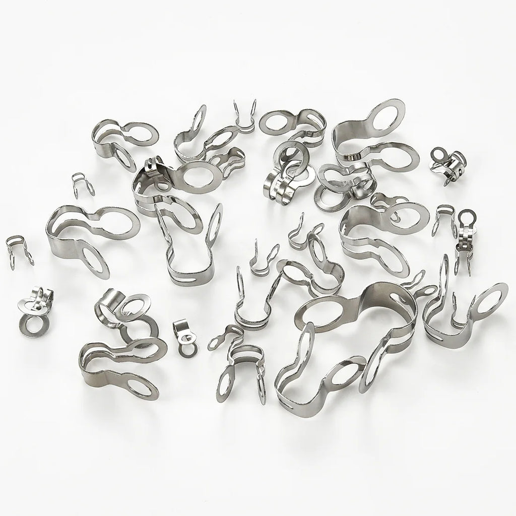 30Pcs Stainless Steel Ball Chain Connector Clasps Fit for 2.0/2.4/3.2/4/5/6/8MM Ball Chain End Cap Knot Cover For Jewelry Making