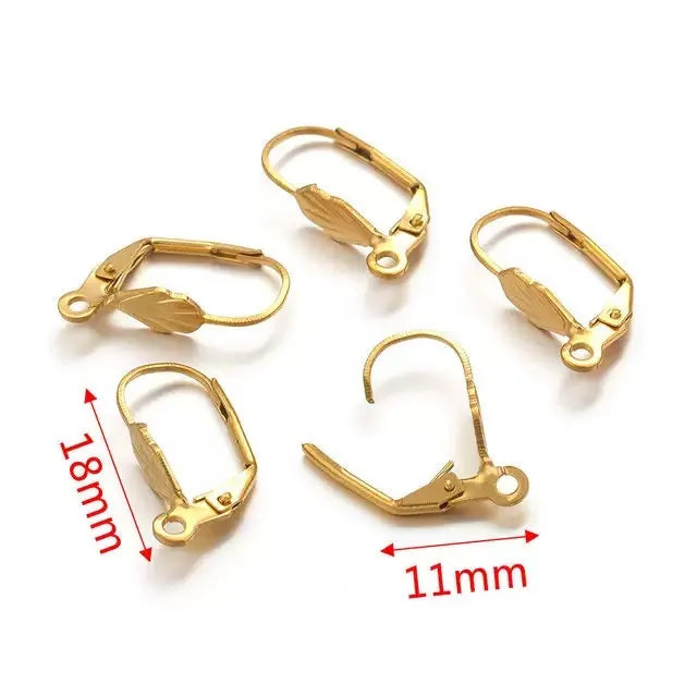 High Quality Hypoallergenic 925 Silver Plated Gold Ear Hook DIY Earring Making Special Ear Buckle with Hole Accessory