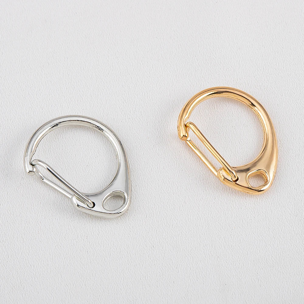 10pcs C-Shaped Spring Snap Alloy Lobster Clasps Keychain Hooks Pendant Connectors for DIY Key Chain Making Accessories