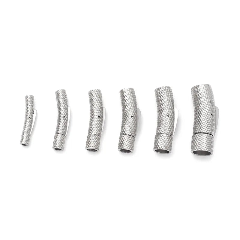 5Pcs Stainless Steel Bayonet Clasp 2mm-6mm Fastener PushLock Lace Buckle Leather Clasps for Bracelet Jewelry Making Accessories