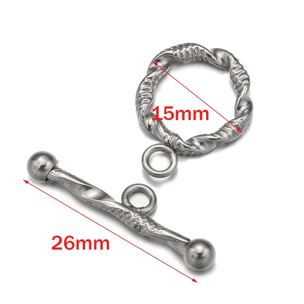 2 Set tainless Steel  Gold Toggle OT End Clasps for DIY Necklaces Bracelets Hooks Connectors Jewelry Making Supplies Accessories