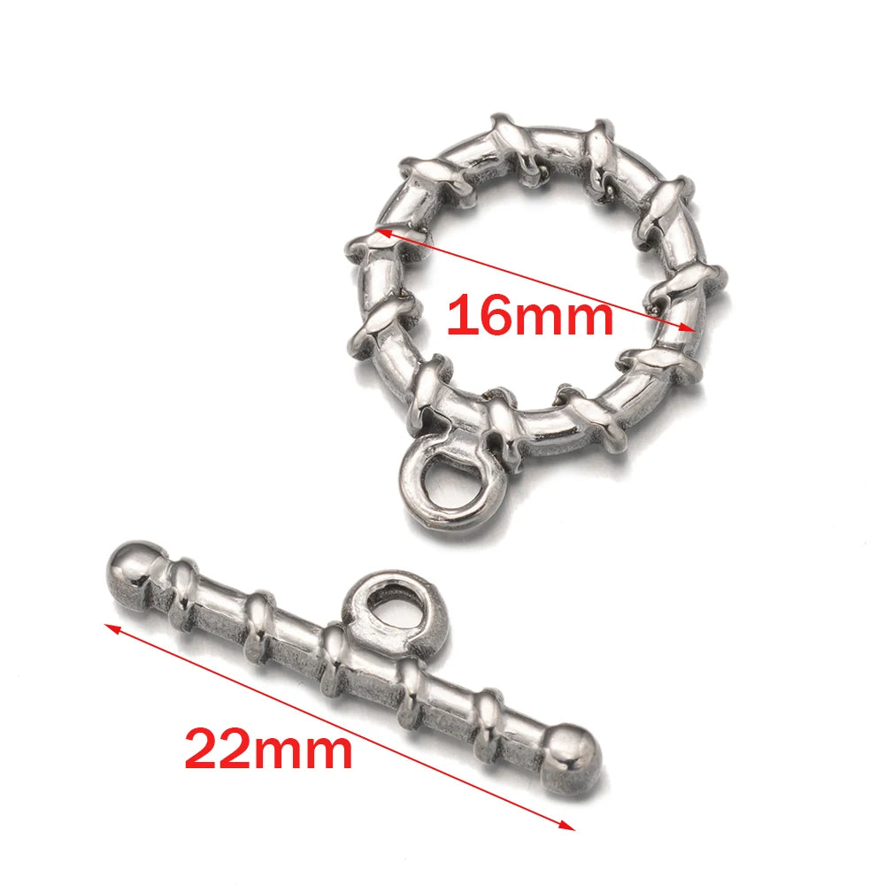 2 Set tainless Steel  Gold Toggle OT End Clasps for DIY Necklaces Bracelets Hooks Connectors Jewelry Making Supplies Accessories