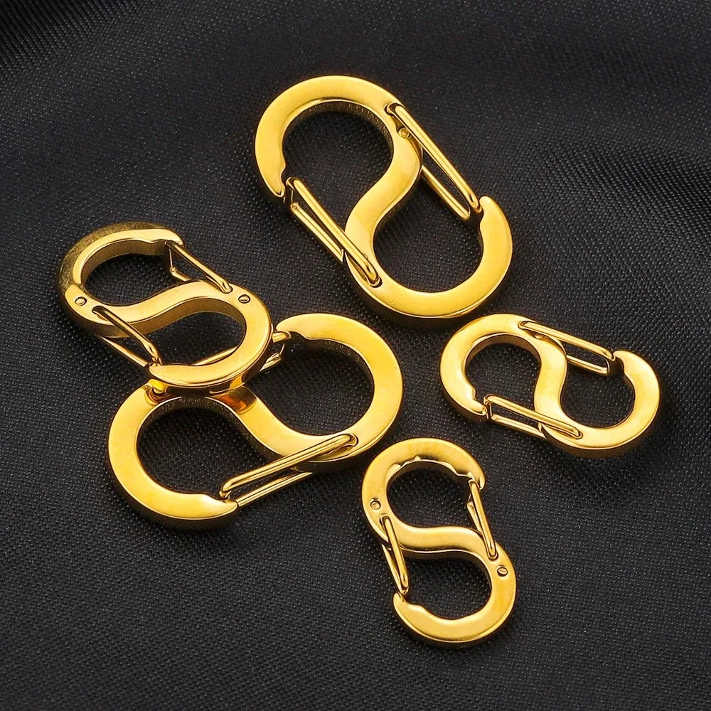 4pcs Stainless Steel Chic Letter S Buckle Gold Plated Lobster Clasps Hooks Connector Necklace for DIY Jewelry Making Accessories