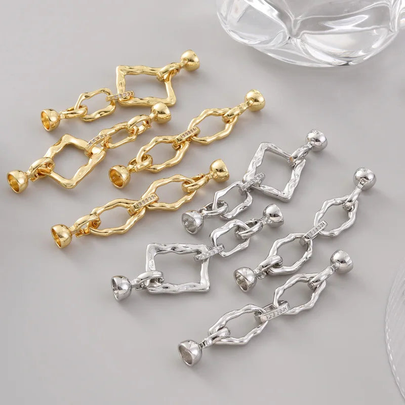 Zircon Fasteners For Bracelets Accessories 18K Gold Plated Connectors For Jewelry DIY Jewelry Making Supplies,Clasp For Jewelry