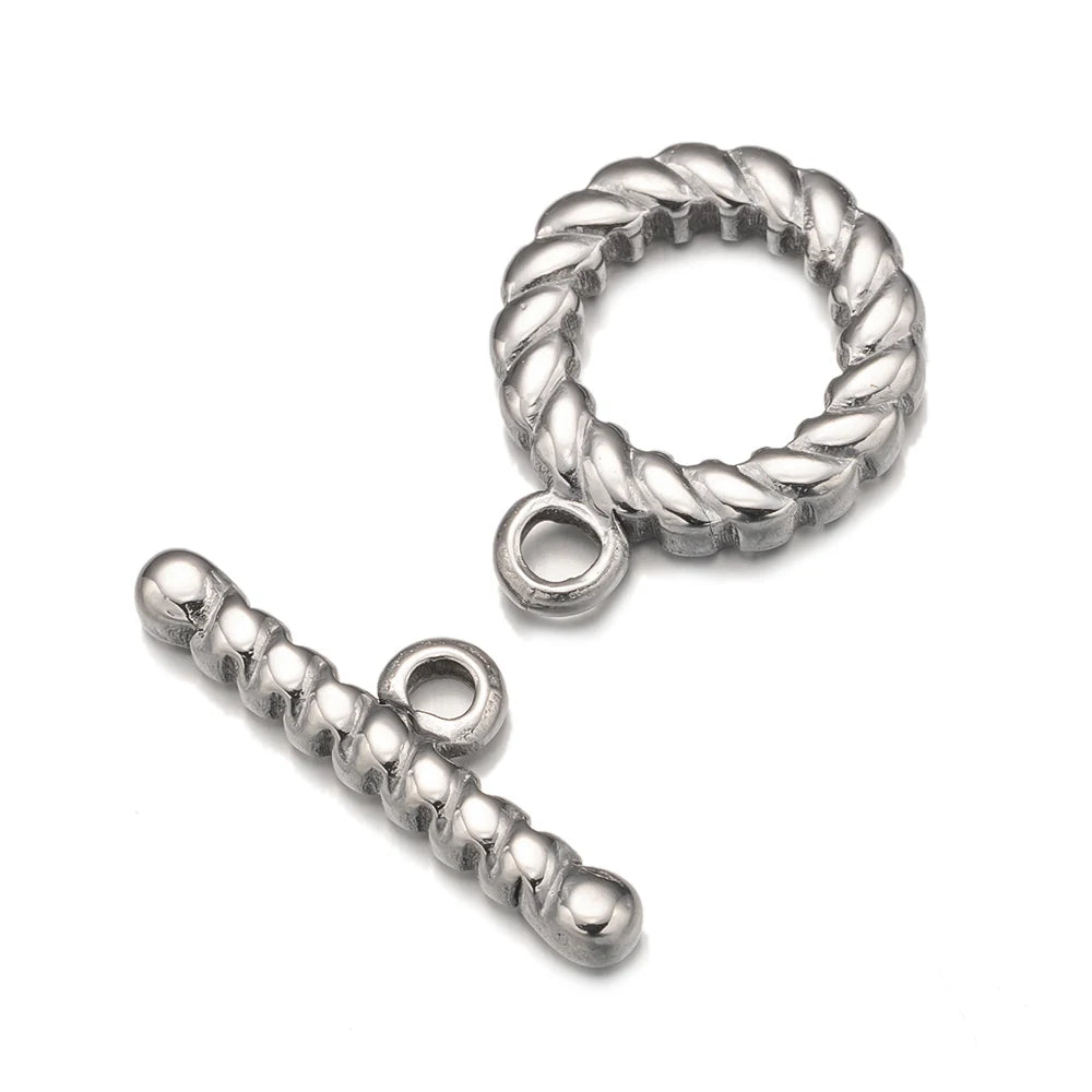 2 Set tainless Steel  Gold Toggle OT End Clasps for DIY Necklaces Bracelets Hooks Connectors Jewelry Making Supplies Accessories