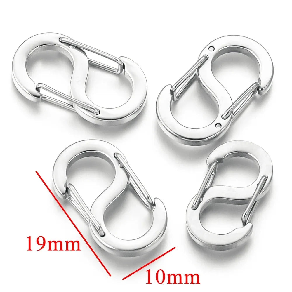 4pcs Stainless Steel Chic Letter S Buckle Gold Plated Lobster Clasps Hooks Connector Necklace for DIY Jewelry Making Accessories