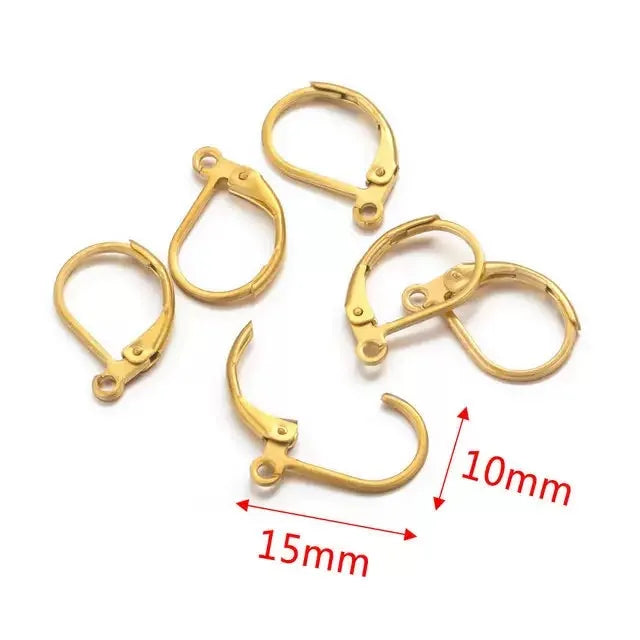 High Quality Hypoallergenic 925 Silver Plated Gold Ear Hook DIY Earring Making Special Ear Buckle with Hole Accessory