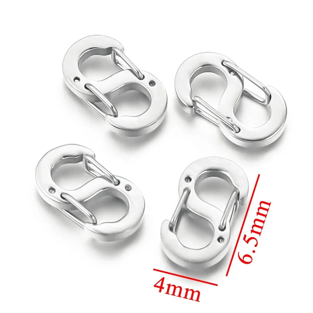 4pcs Stainless Steel Chic Letter S Buckle Gold Plated Lobster Clasps Hooks Connector Necklace for DIY Jewelry Making Accessories
