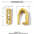 5Pcs/Lot Stainless Steel Clips Clasps Rhinestone Pinch Clip Bail Connectors For DIY Jewelry Findings Accessories