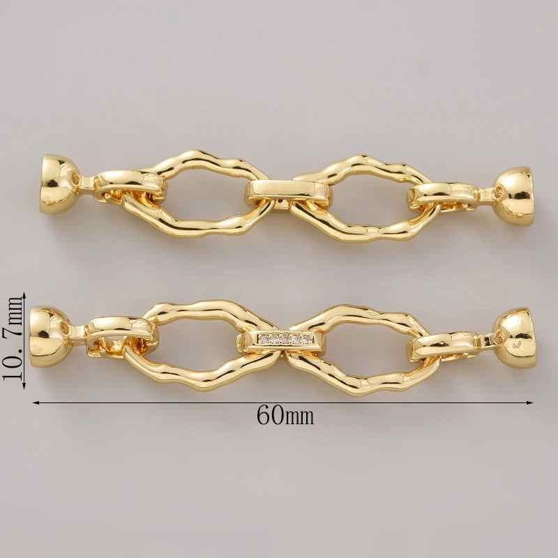 Zircon Fasteners For Bracelets Accessories 18K Gold Plated Connectors For Jewelry DIY Jewelry Making Supplies,Clasp For Jewelry