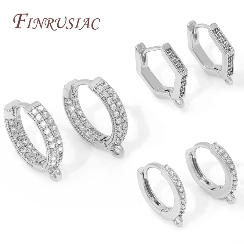 Rhodium-plated Ear Wires,Round Earring Hooks,Earring Fixtures,DIY Women's Earring Jewelry Making Supplies