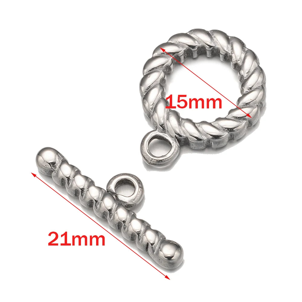 2 Set tainless Steel  Gold Toggle OT End Clasps for DIY Necklaces Bracelets Hooks Connectors Jewelry Making Supplies Accessories