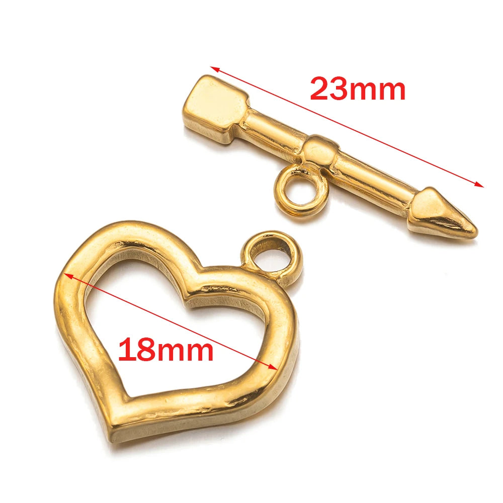 2 Set tainless Steel  Gold Toggle OT End Clasps for DIY Necklaces Bracelets Hooks Connectors Jewelry Making Supplies Accessories
