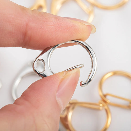 10pcs C-Shaped Spring Snap Alloy Lobster Clasps Keychain Hooks Pendant Connectors for DIY Key Chain Making Accessories