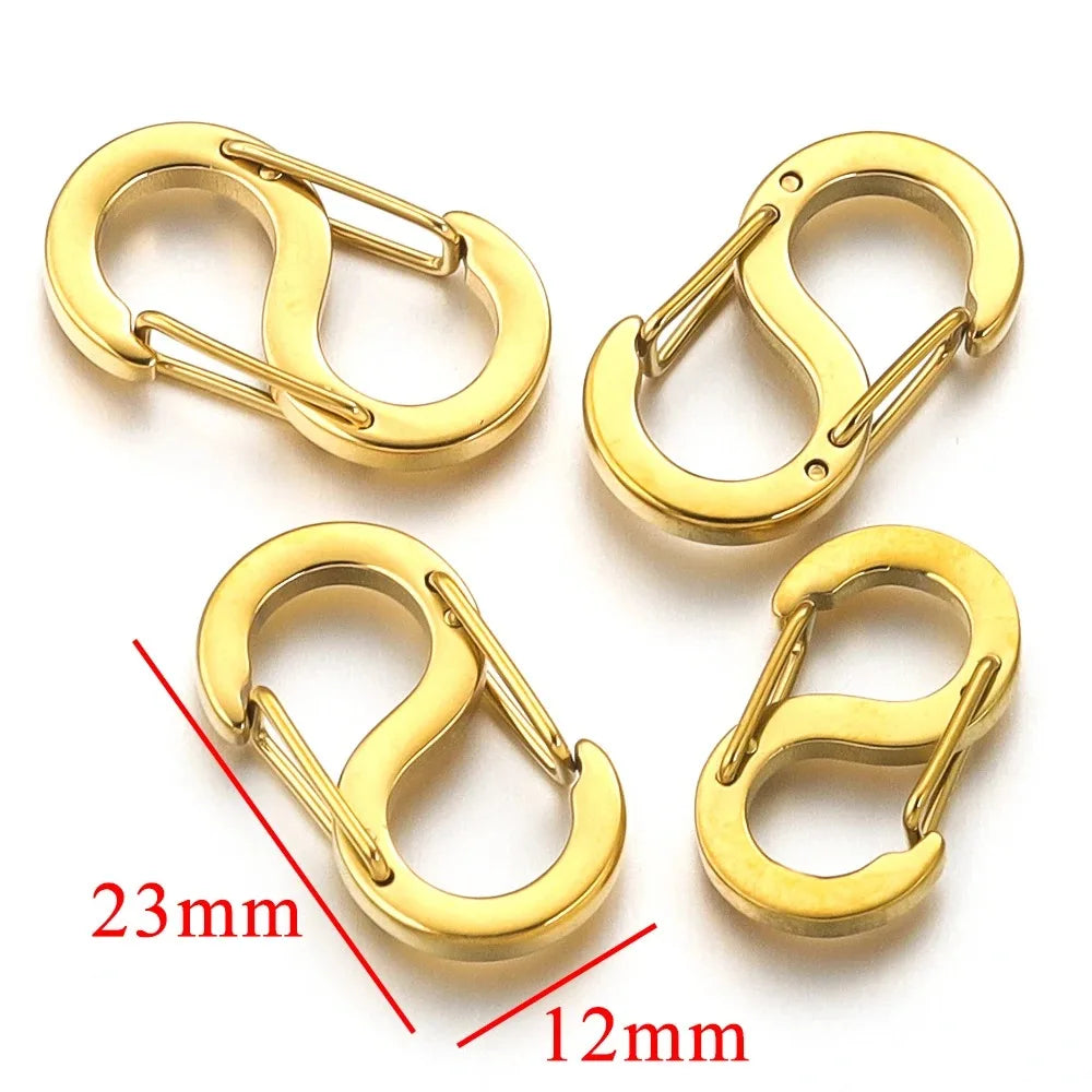 4pcs Stainless Steel Chic Letter S Buckle Gold Plated Lobster Clasps Hooks Connector Necklace for DIY Jewelry Making Accessories