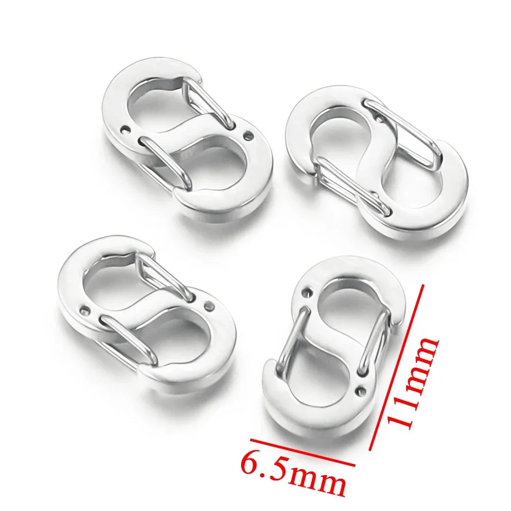 4pcs Stainless Steel Chic Letter S Buckle Gold Plated Lobster Clasps Hooks Connector Necklace for DIY Jewelry Making Accessories