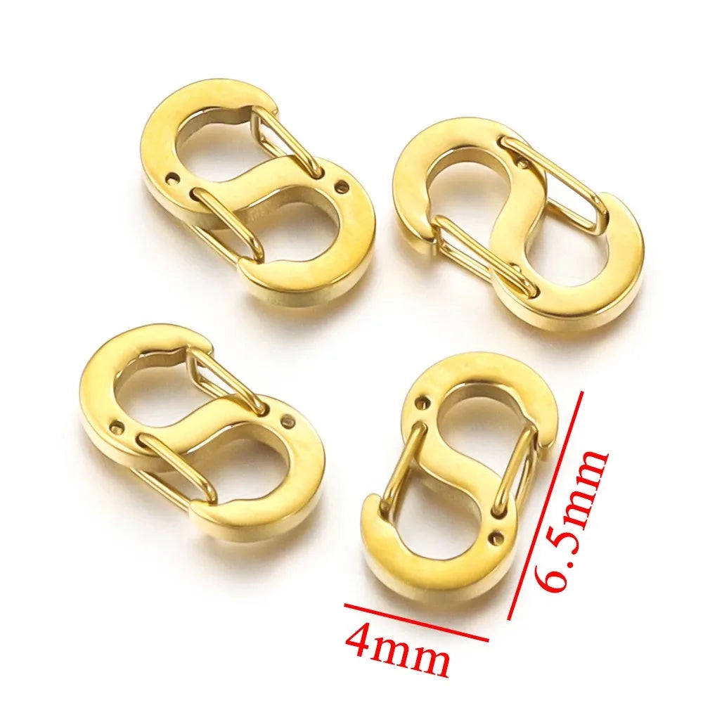 4pcs Stainless Steel Chic Letter S Buckle Gold Plated Lobster Clasps Hooks Connector Necklace for DIY Jewelry Making Accessories