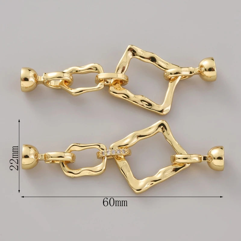 Zircon Fasteners For Bracelets Accessories 18K Gold Plated Connectors For Jewelry DIY Jewelry Making Supplies,Clasp For Jewelry