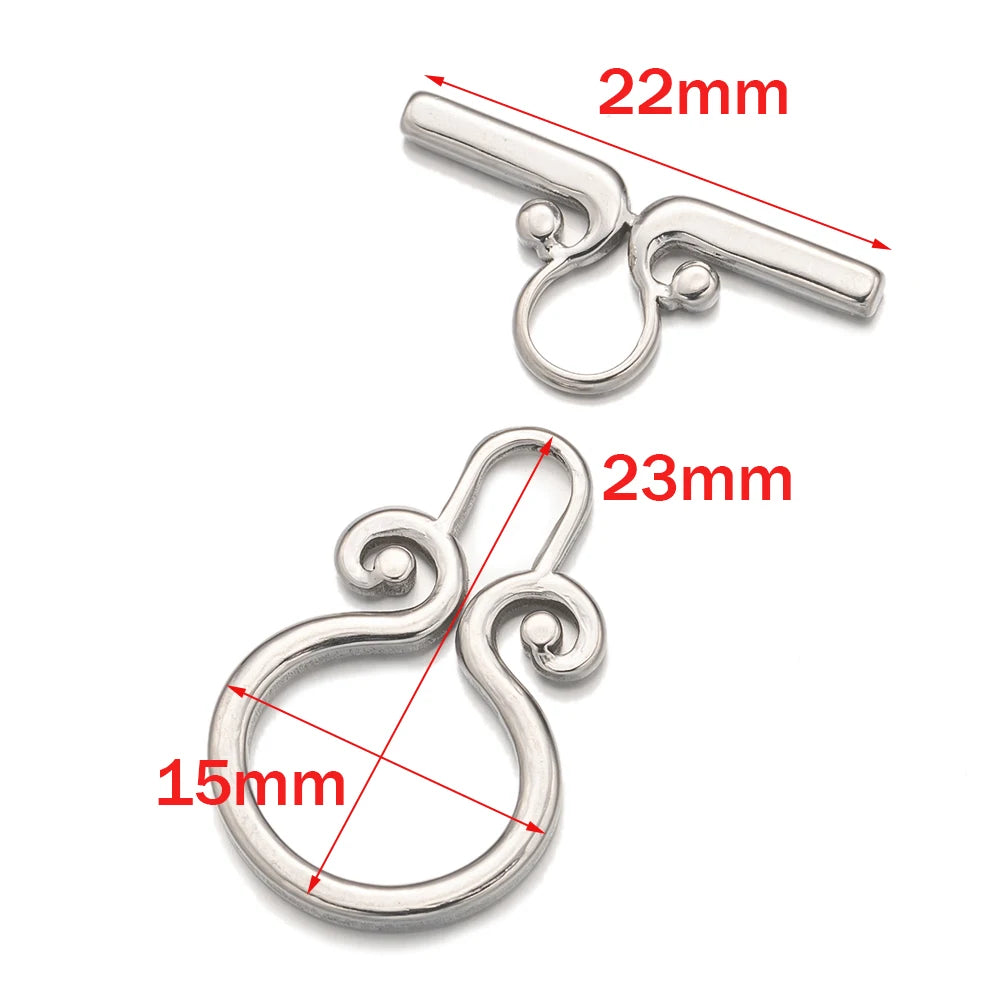 2 Set tainless Steel  Gold Toggle OT End Clasps for DIY Necklaces Bracelets Hooks Connectors Jewelry Making Supplies Accessories