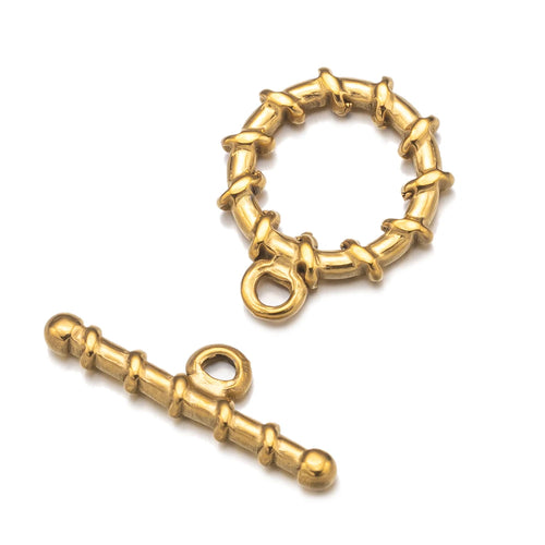 2 Set tainless Steel  Gold Toggle OT End Clasps for DIY Necklaces Bracelets Hooks Connectors Jewelry Making Supplies Accessories