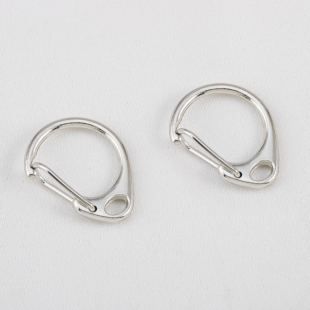 10pcs C-Shaped Spring Snap Alloy Lobster Clasps Keychain Hooks Pendant Connectors for DIY Key Chain Making Accessories